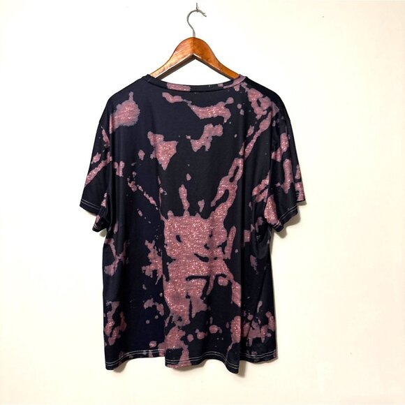 "Man In Black" Graphic Tee 4X Black & Pink Tie-Dye Polyester/Spandex - Picture 3 of 7